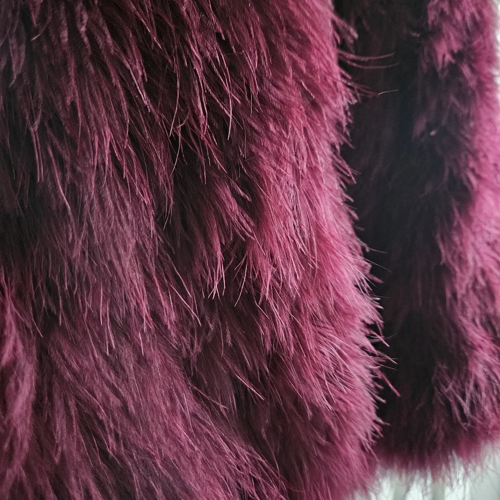 Club Monaco Faux Fur Vest in Deep Plum